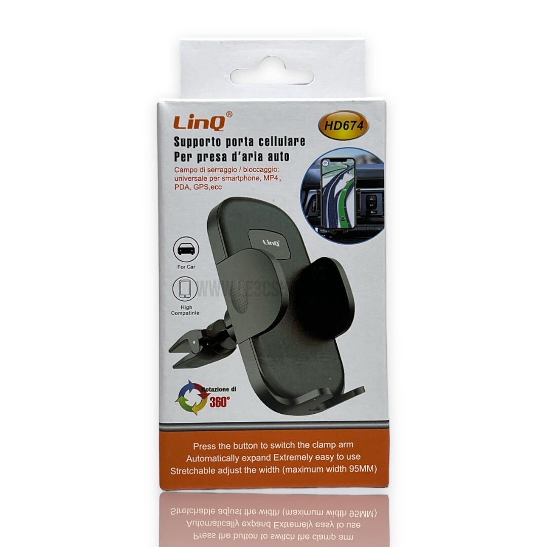 Supporto porta cellulare per auto con presa d'aria - Linq HD674
