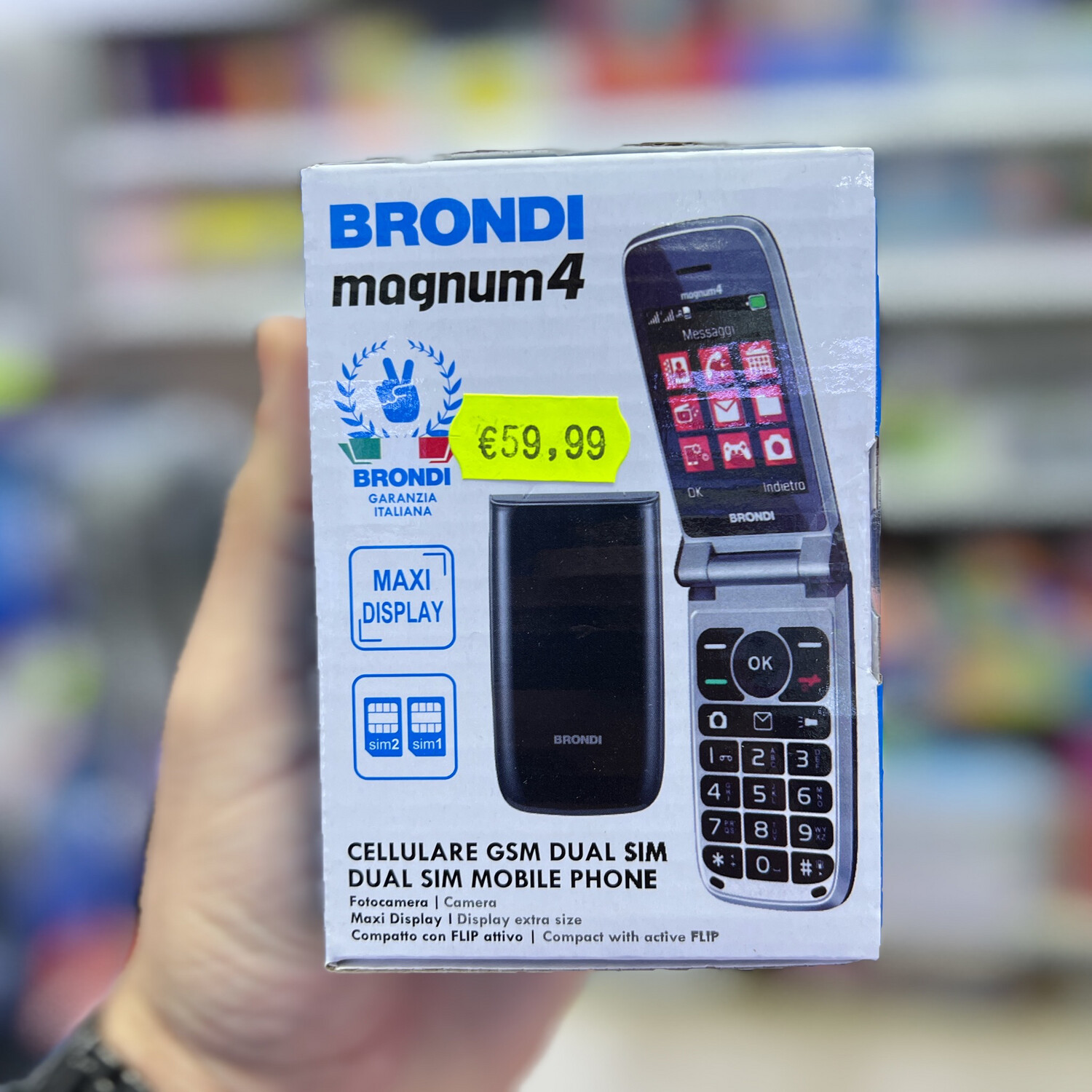 Brondi Magnum 4 - Telefono cellulare a conchiglia con doppia SIM