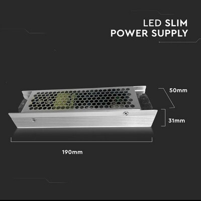 LED Slim Power Supply - 120W 12V 10A Metal