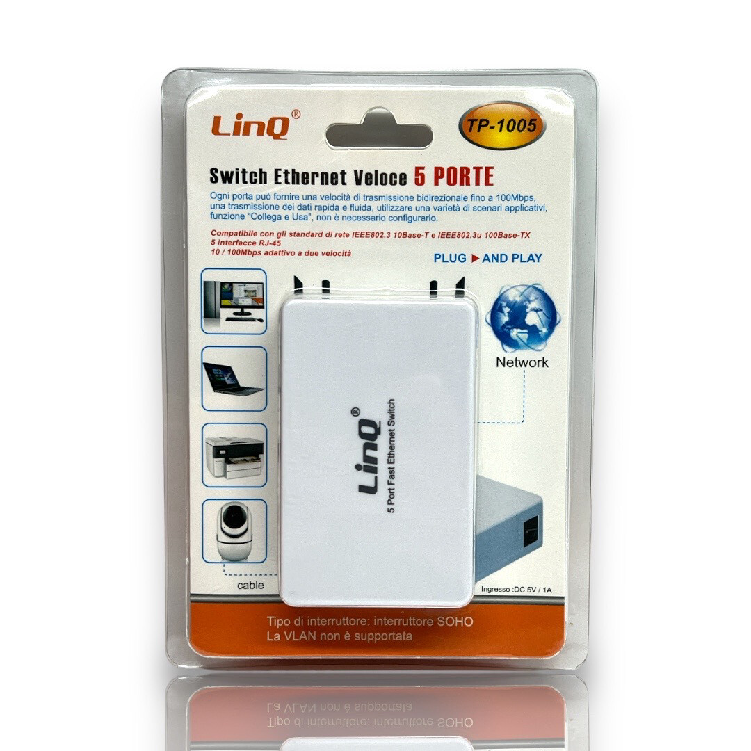 Switch Eternet veloce 5 porte linq Linq TP-1005.