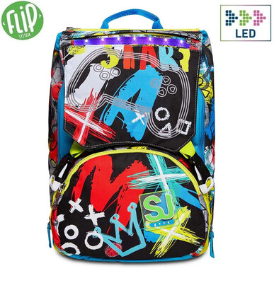 Zaino estensibile Big - Glitzled Boy SJ Gang: divertimento, stile e funzionalità per la scuola e il tempo libero.