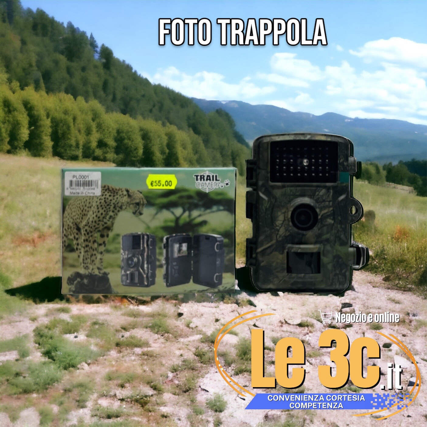 Trail Camera IP66 con sensore PIR 90° fototrappola