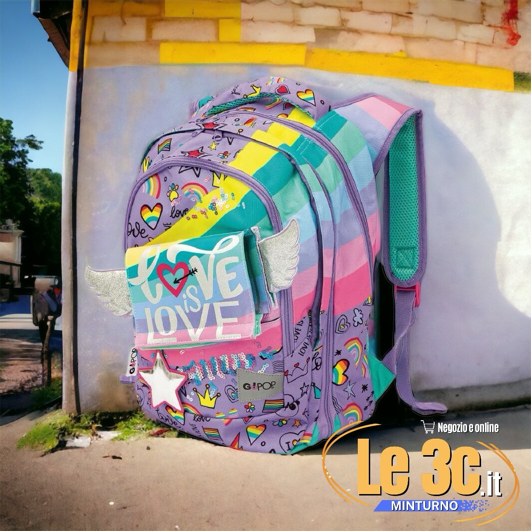 Zaino scuola estensibile Round Love - GoPop: dinamico, graffiante e stiloso!