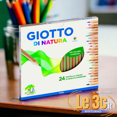 Pastelli di Natura Giotto: Set da 24 Pastelli Colorati in Legno di Cedro - Qualità Superiore per Creatività Duratura.