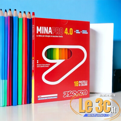 18 Pastelli a Colori Seven® MinaPro 4.0: Pigmenti Intensi e Legno FSC