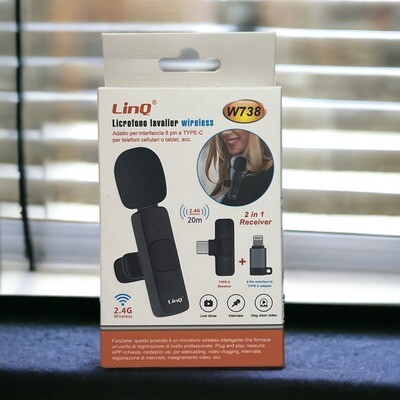 Microfono Lavalier Wireless W738 Linq: Audio Perfetto per Apple e Type-C
