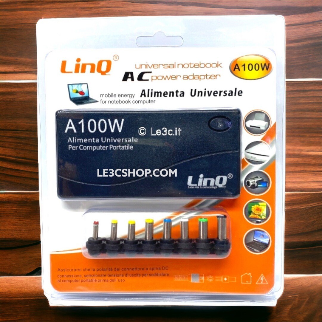 Alimentatore Universale Multiattacco Linq Variabile 100W - Affidabilità e Versatilità per il Tuo PC