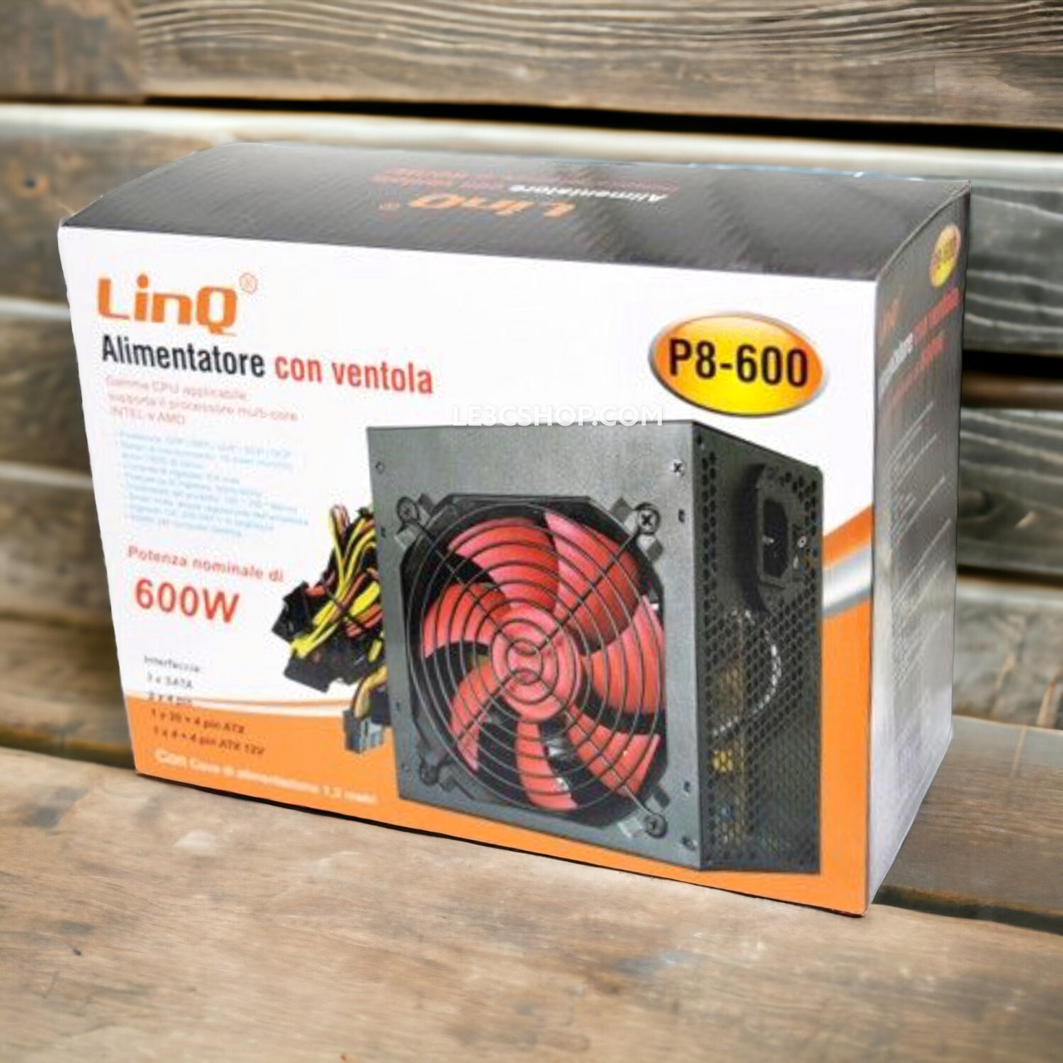 Alimentatore Ventilato LINQ 600W P8-600 con Protezione da Sovraccarico