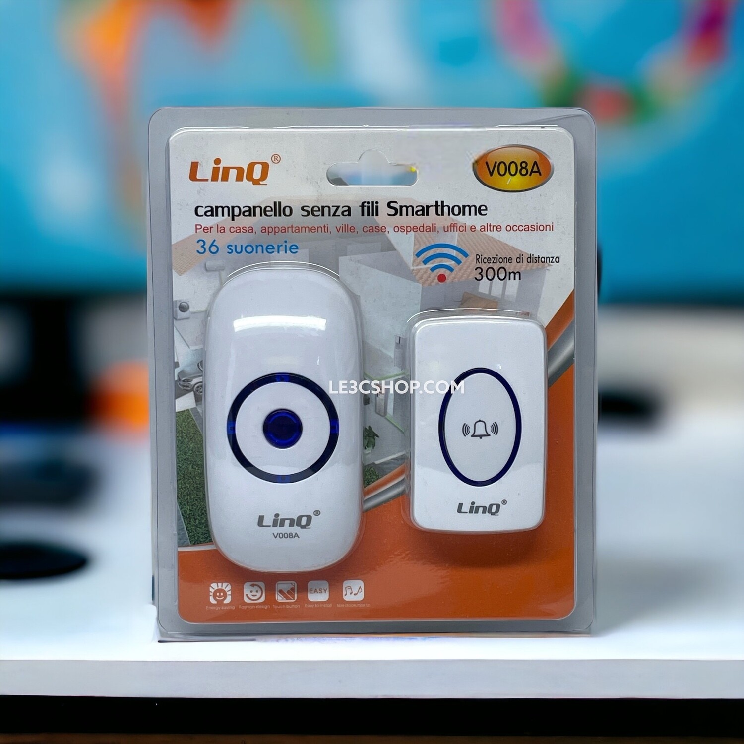 Campanello SmartHome LINQ V008A: Wireless, Suono Nitido e Versatile per Interni ed Esterni