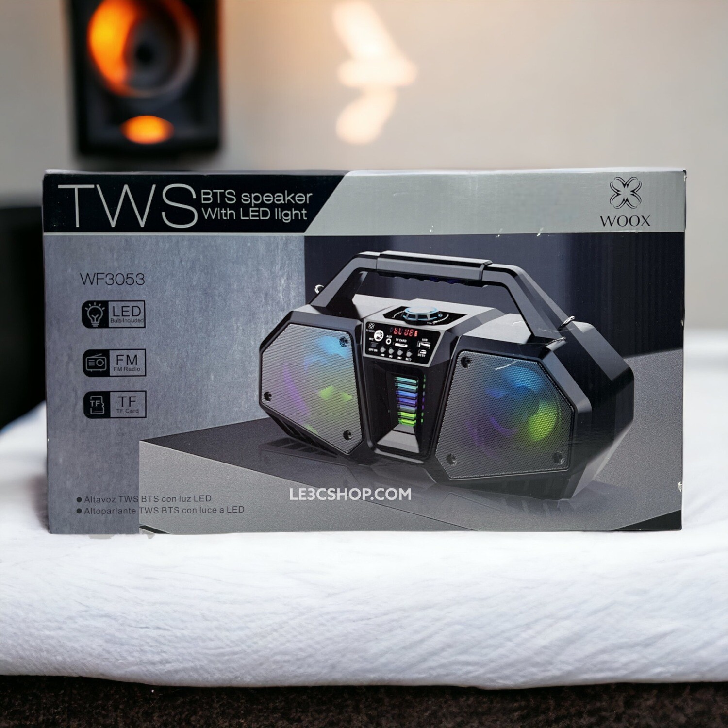 Speaker TWS Bluetooth Woox WF3053 - Potenza e Versatilità Audio con Illuminazione LED