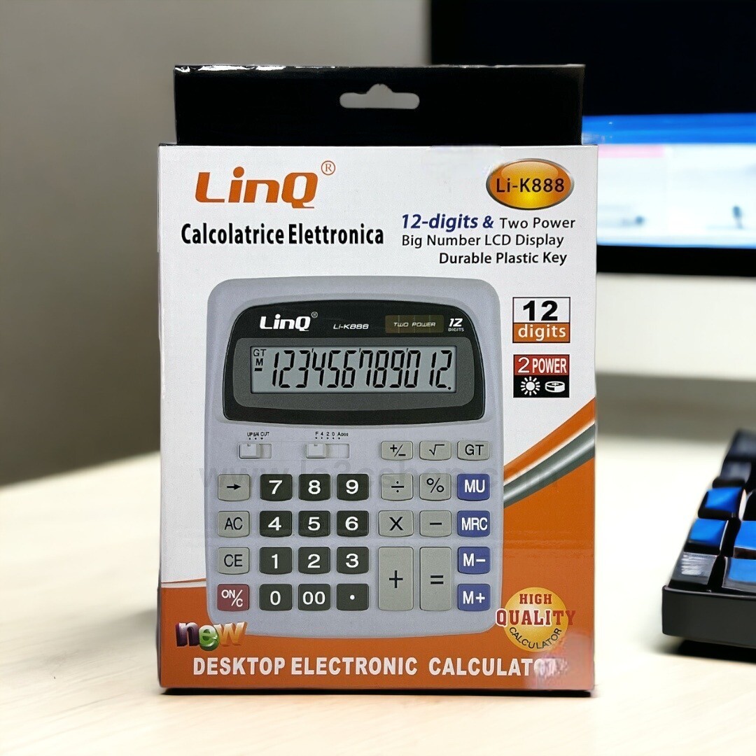 Calcolatrice Linq Li-k888 - Display LCD a grandi numeri e tastiera resistente
