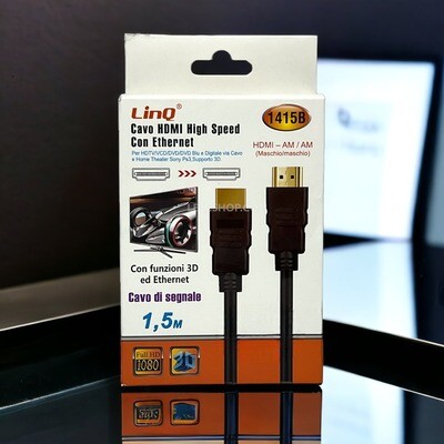 Cavo HDMI High Speed con Ethernet Linq 1,5m: Immersione nell'Intrattenimento