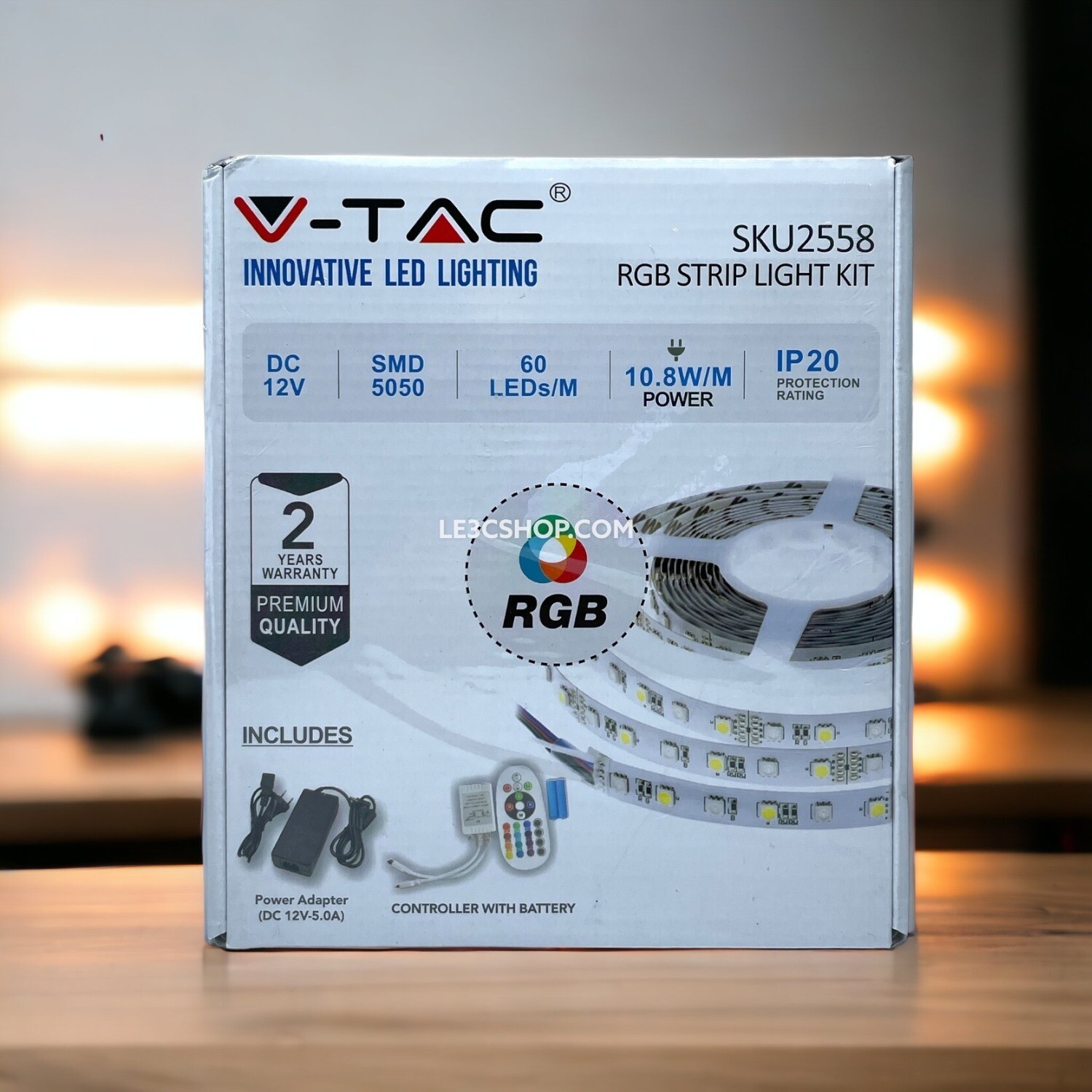 Kit completo V-Tac VT-5050 con Striscia LED Multicolore RGB da 5 Metri.