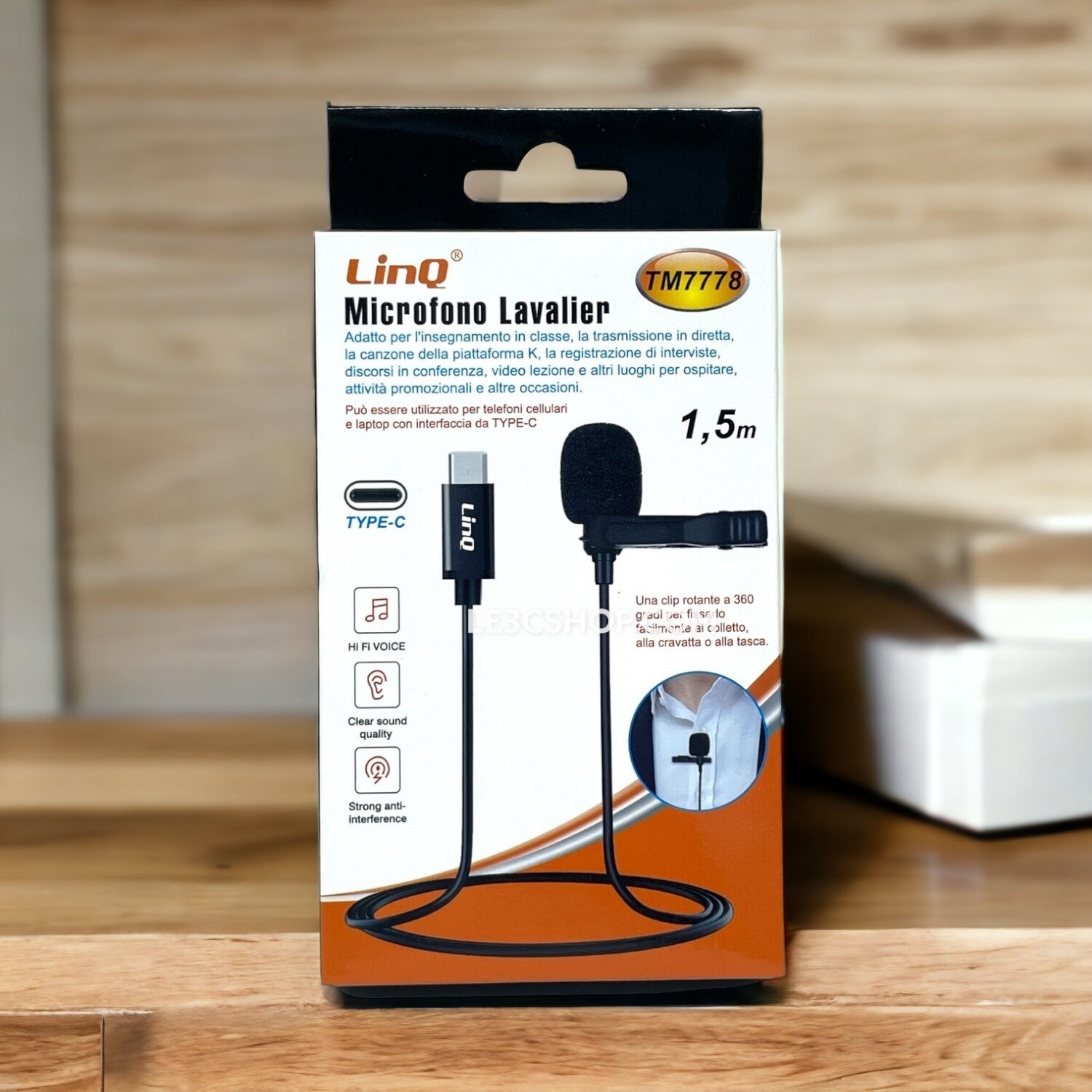 Microfono Lavalier Linq TM7778 - Audio Hi-Fi e Connettività Type-C!