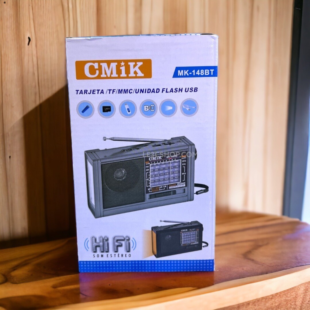cmik mk-148bt oem jack per cuffie con altoparlanti wireless am fm sw 1-6  band radio portatile con luce a led