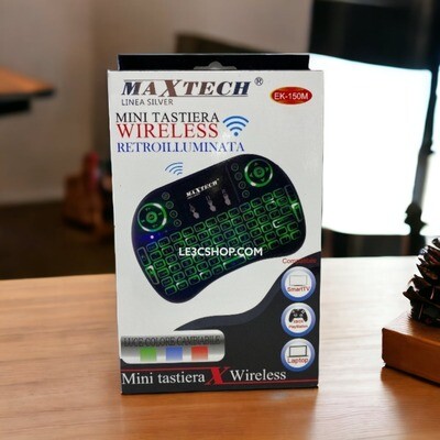Mini Tastiera Wi-Fi Retroilluminata EK-150M Maxtech - Ergonomica e Versatile