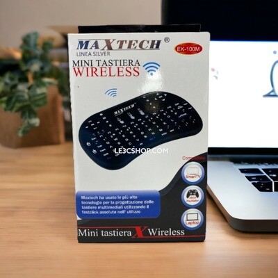 Maxtech Mini Tastiera Wireless - Ergonomica con Touchpad.