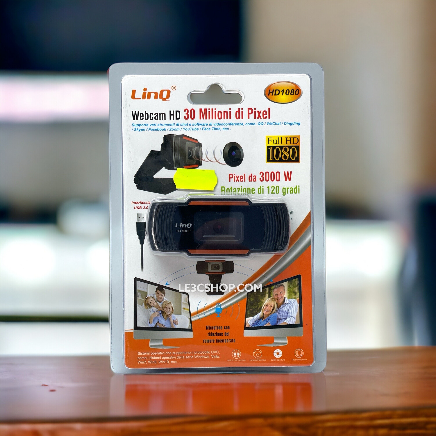 Webcam HD1080 Linq - Risoluzione 30MP, 1080P, Plug & Play