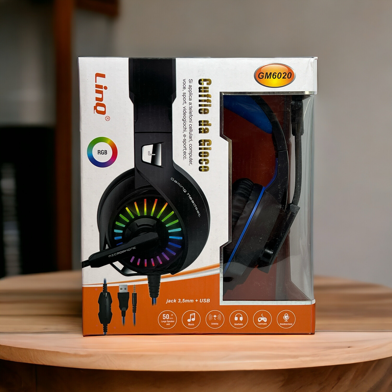 Cuffie RGB Linq GM6020 - Audio Superiore per Gaming