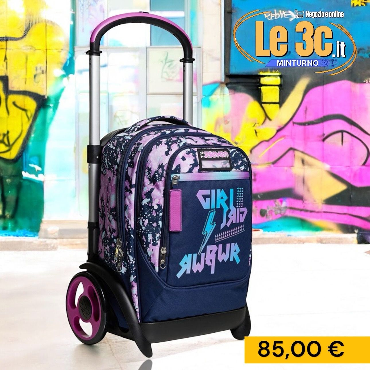 Trolley Seven® Tyre - Drawingpin Girl: stile e funzionalità per gli studenti