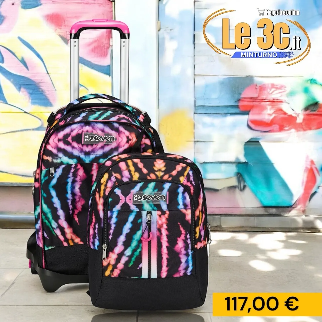 Trolley Jack Seven® 3 Ruote Detach Multi-Shade Girl: Colore e Versatilità per le Studentesse Moderne