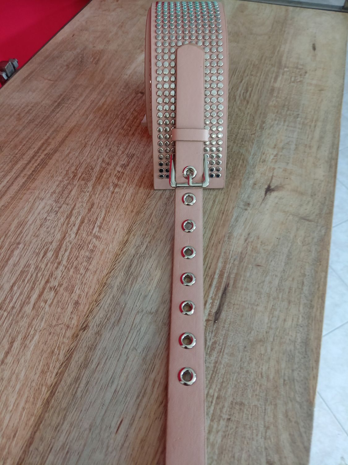 Cintura borchie beige