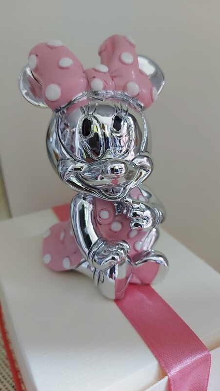 Minnie e Paperina originali Walt Disney in resina argentata rosa
Bomboniere Battesimo Comunione