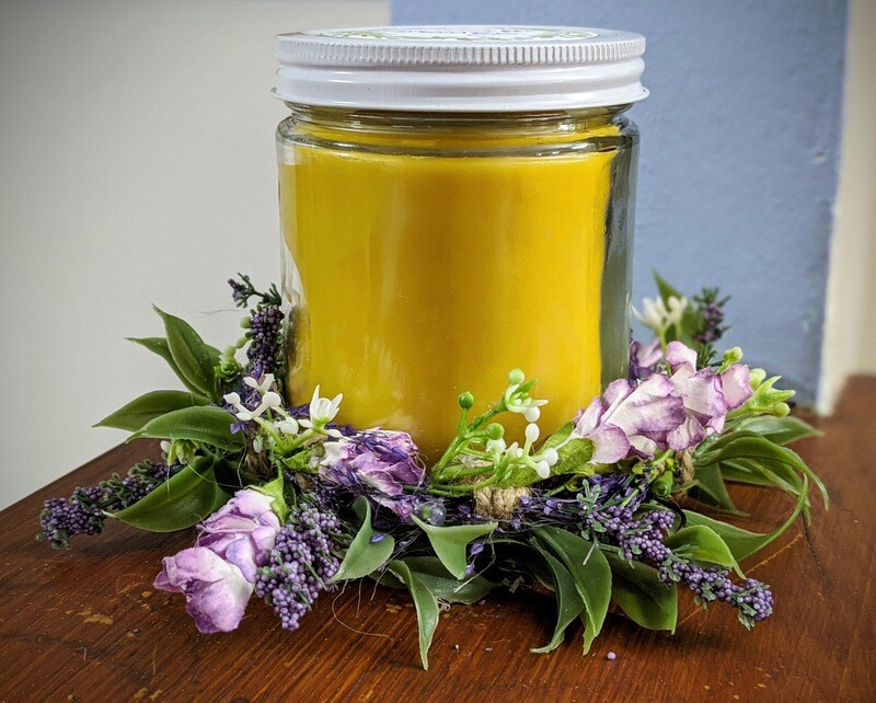Purple Floral Candle