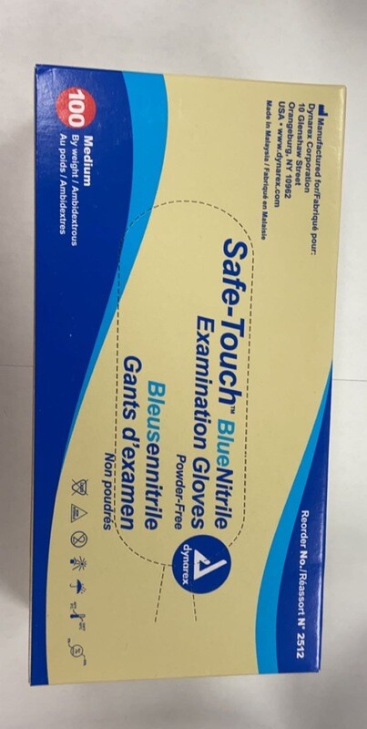 100 Safe-touch BlueNitrile Examination Gloves