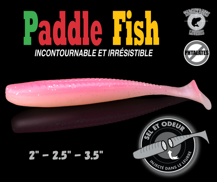 PADDLE FISH LEURRE SOUPLE 3.5po PINK BUBBLE GUM (10)