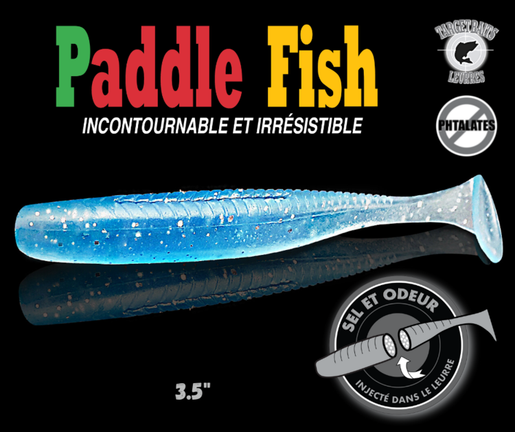 PADDLE FISH LEURRE SOUPLE 3.5po ICE BLUE (10)