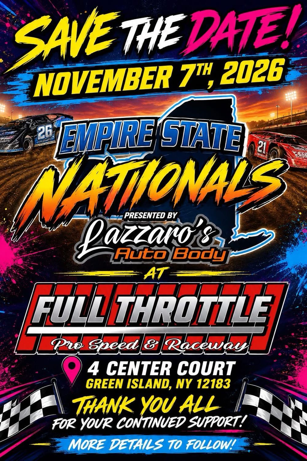 Empire State Nationals Presented By Lazzaro’s Autobody Saturday November 7th
