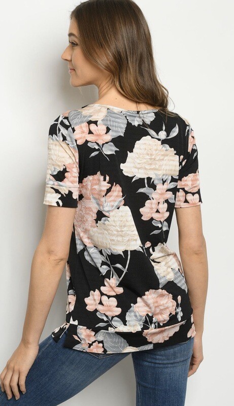 Black Floral Blouse