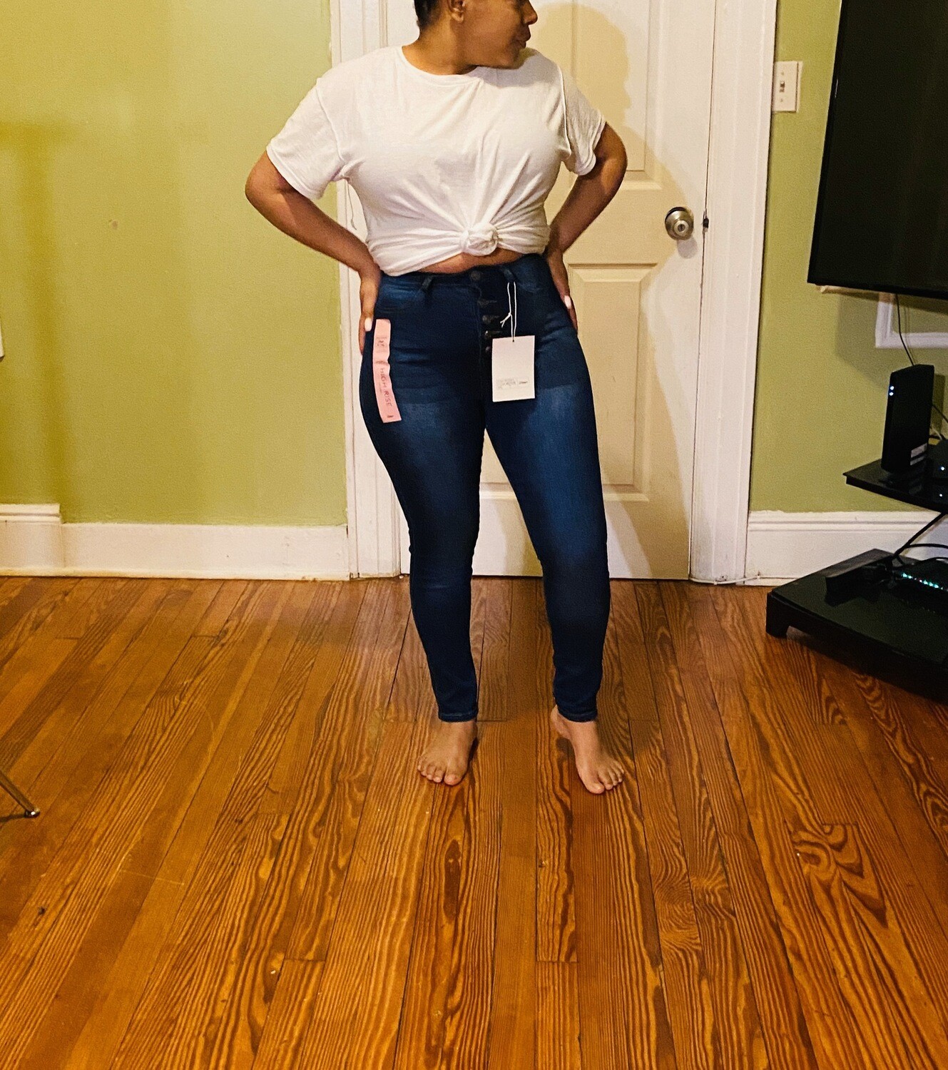 Blue High Waisted Skinny Jeans