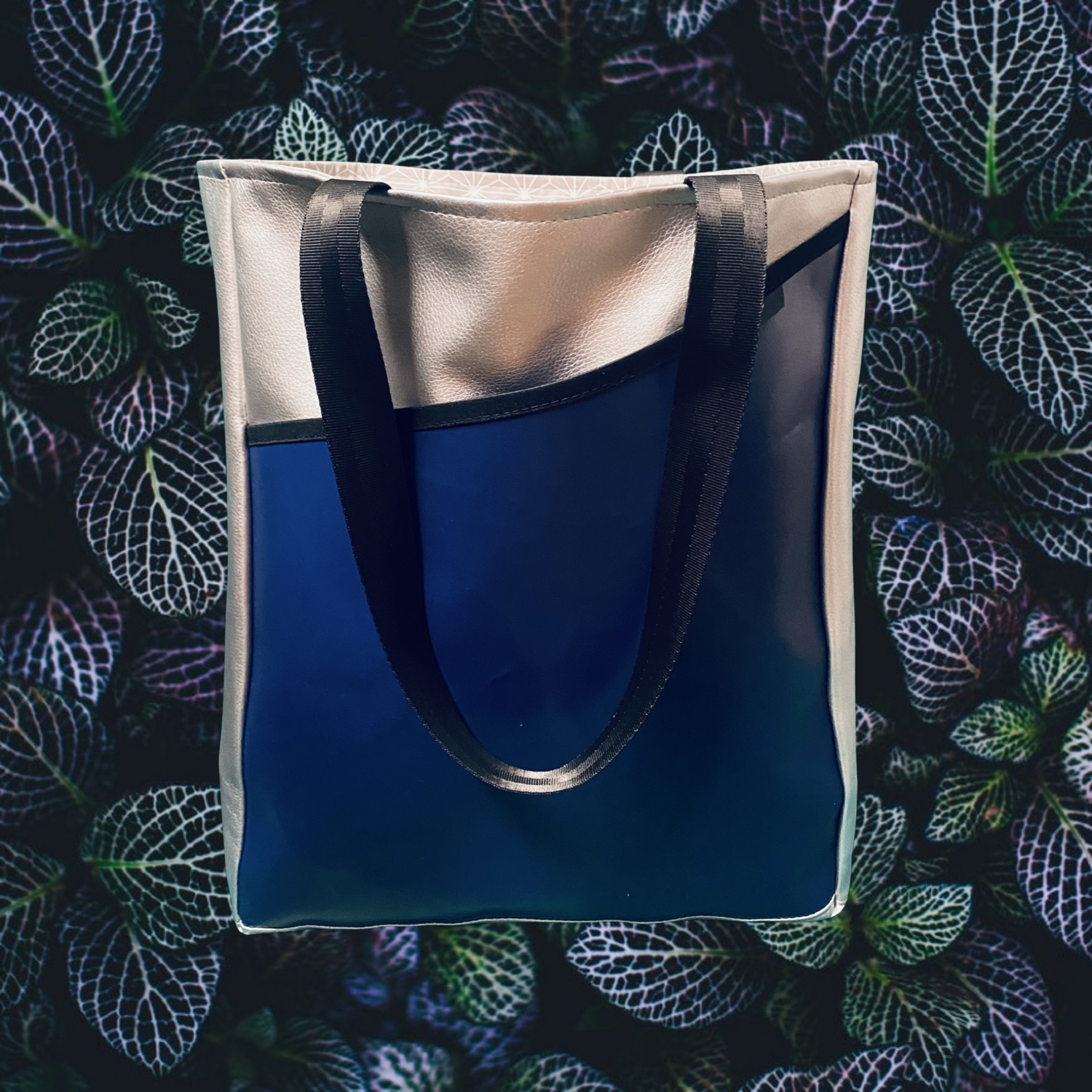 Shopper L Artificial Leather Silver