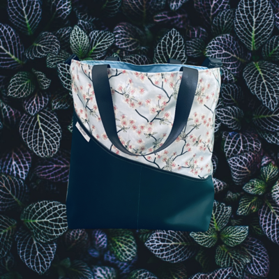 Shopper L Wax Cloth Amalie Light Blue