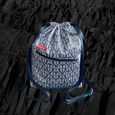 Gym Bag L Wax Cloth Leaves