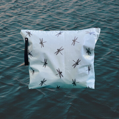 Toiletry Bag XL Wax Cloth Dragonfly