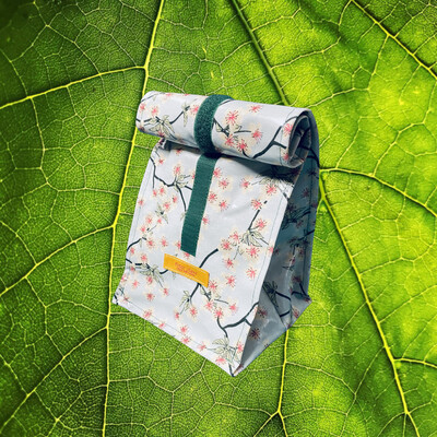 Lunch Bag Wax Cloth Amalie Light Blue