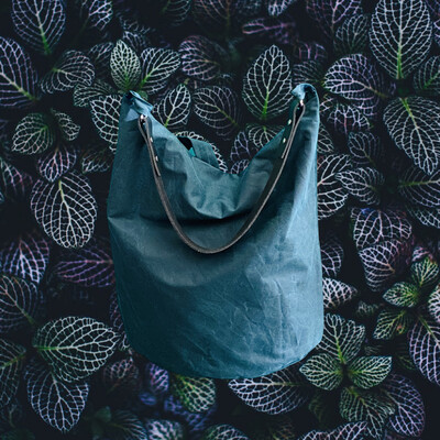 Tote Bag Oilskin Petrol