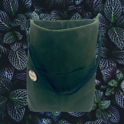 Tote Bag Oilskin Dark Green