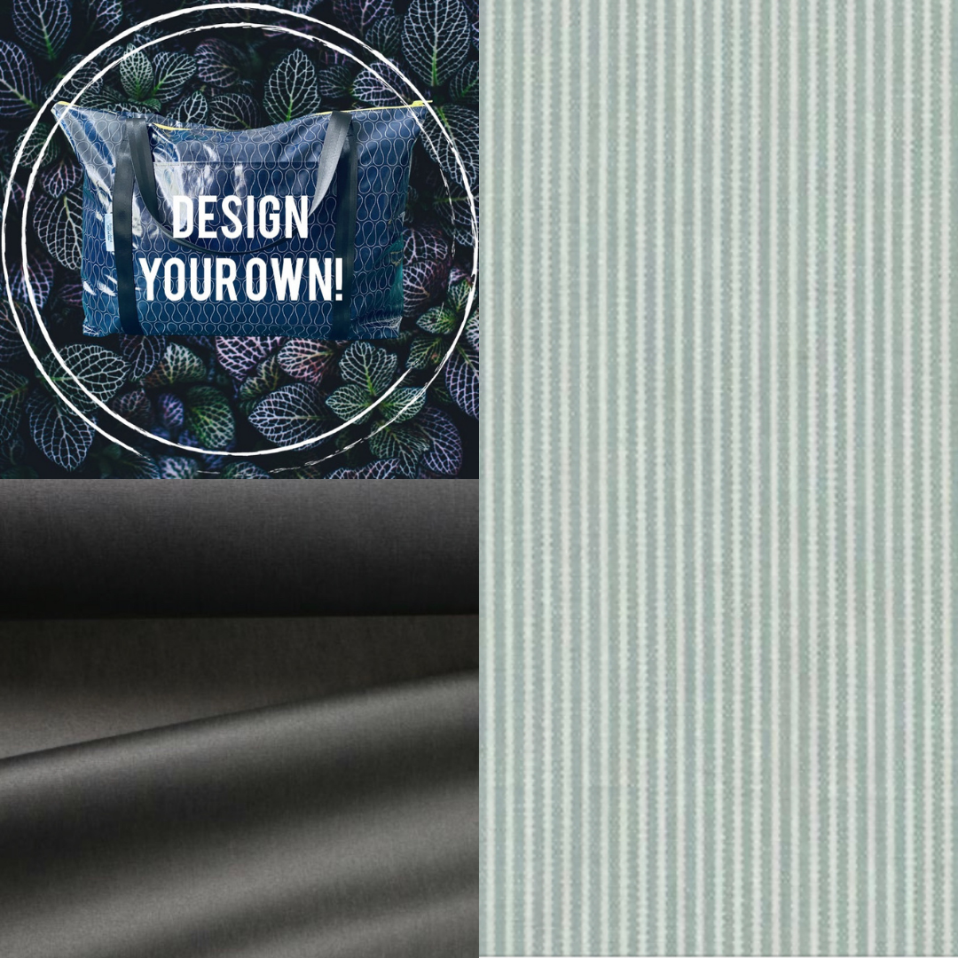 MY HEIDI, WACHSTUCH (AUSSEN): Stripes Ice Green/Offwhite, BW TEFLON (INNEN): Black