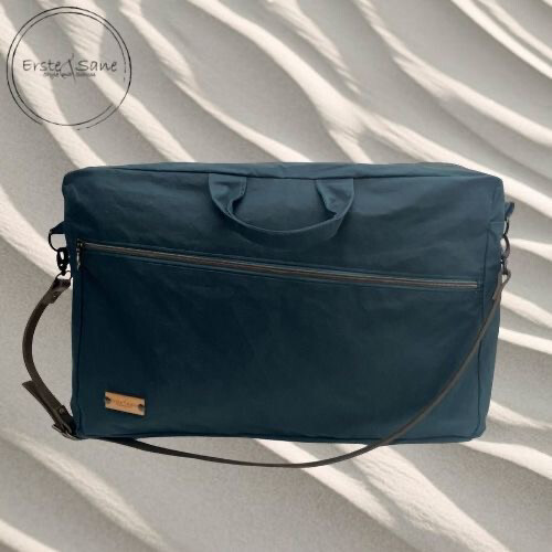 Laptop Bag Oilskin Petrol/Mustard
