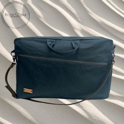 Laptop Bag Oilskin Petrol/Mustard