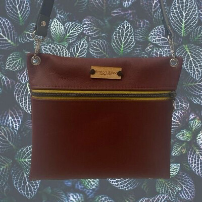 Leather Pouch M Dark Red