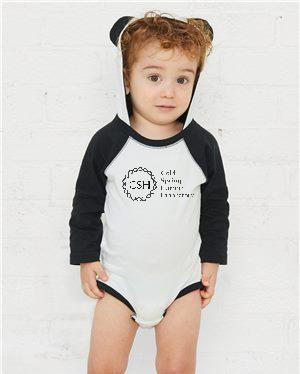 Child Onesie with Ears - Black and White