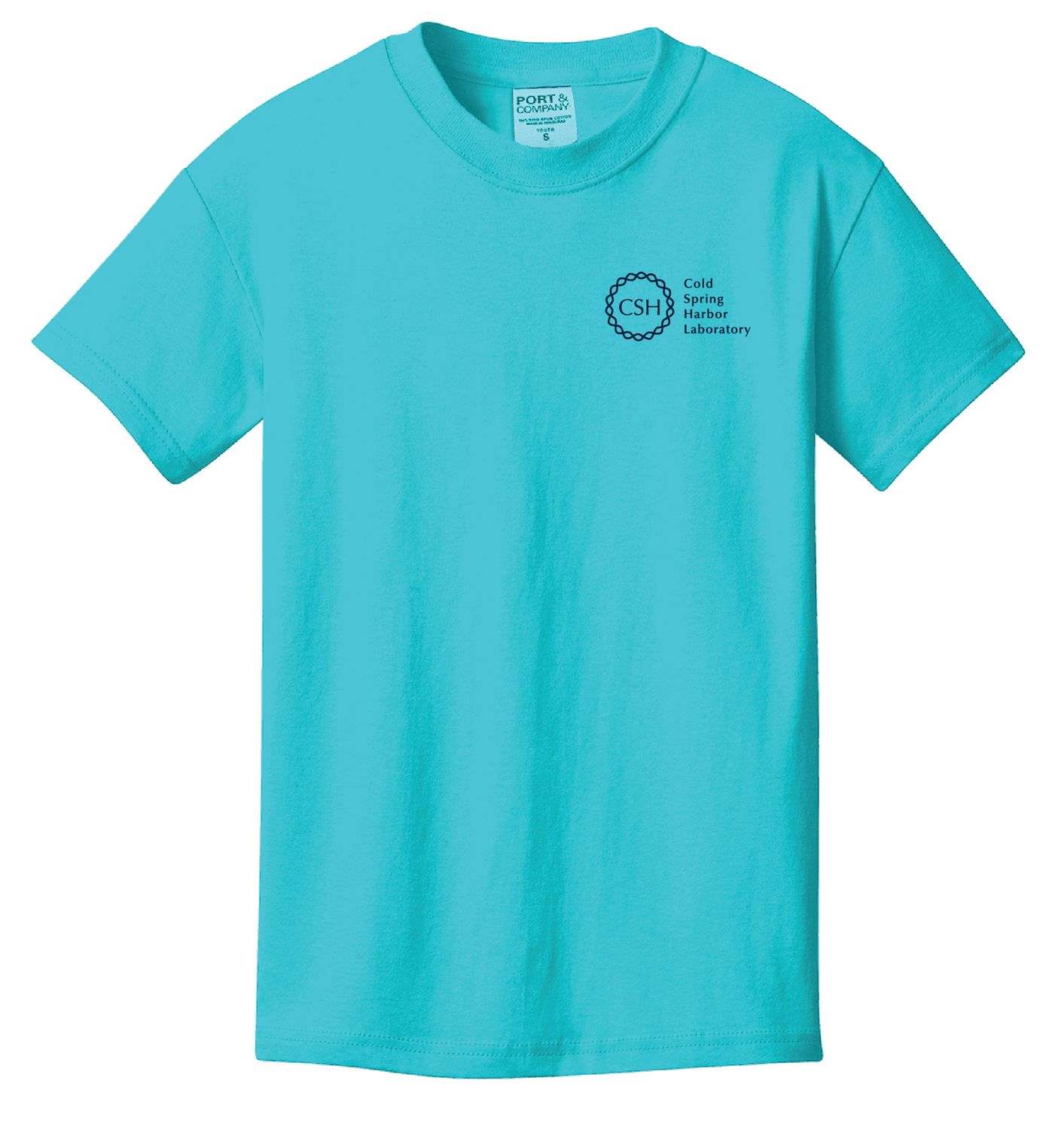 Youth Stacked Logo Tee, Size: M, Color: Tidal Wave