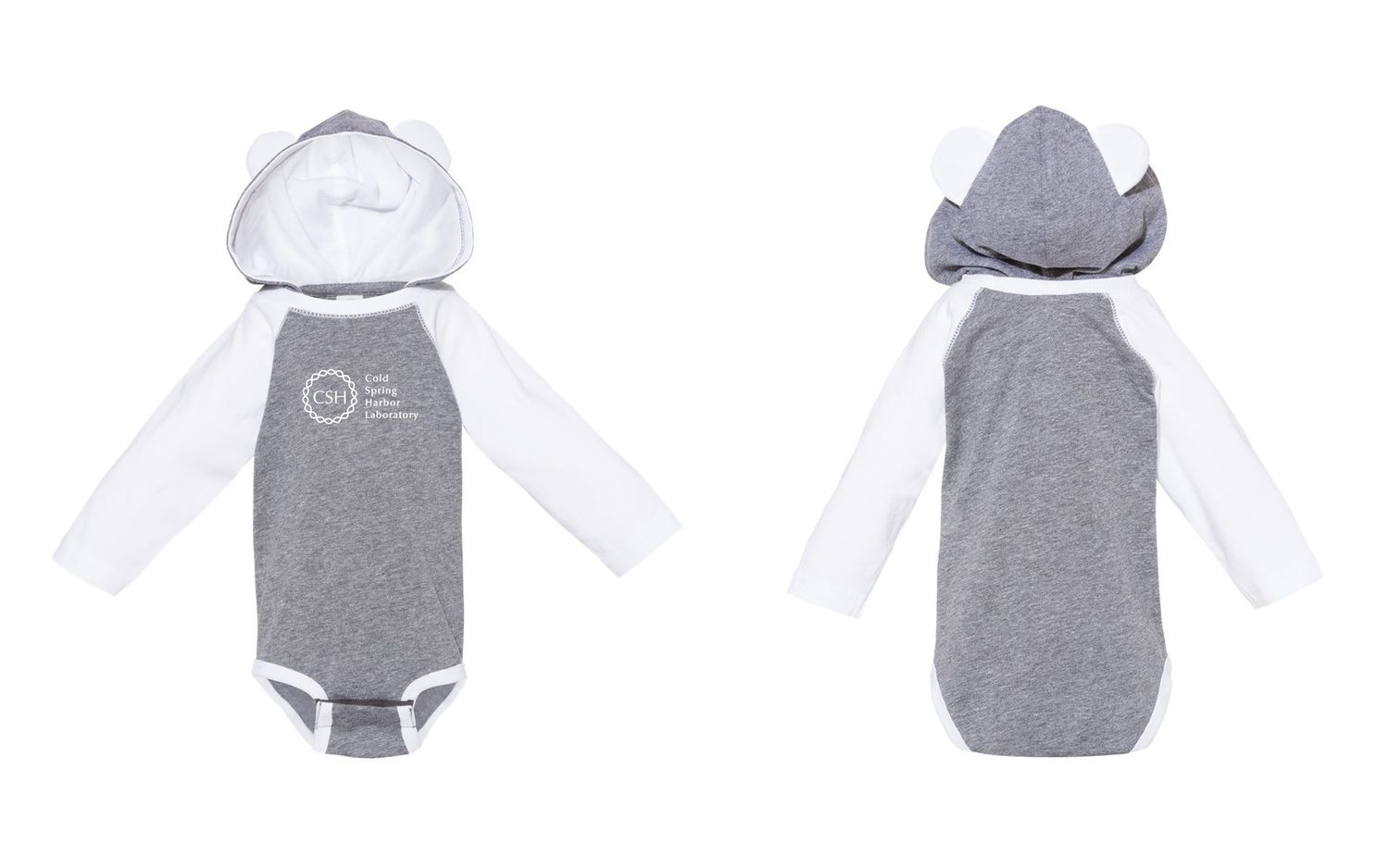 Ears Onesie, Size: 12M, Color: Gray/White