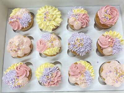 Textured Colorful Cupcakes, Dozen