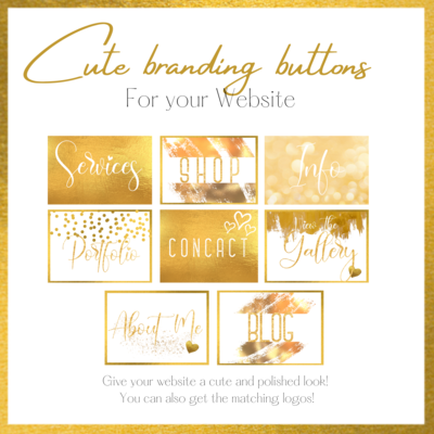 Cute Branding Buttons Gold